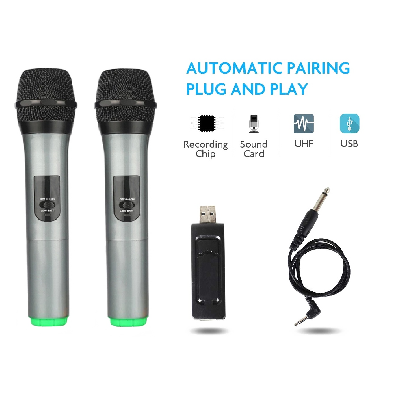 Langting UHF Dual Channel Wireless Handheld Microphones - H26