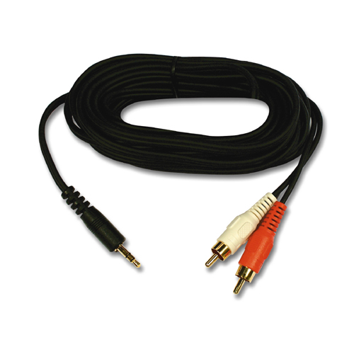 Conqueror Cable 3.5mm Audio Jack to 2x RCA Stereo 1.5 Meter Black - C31