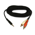 Conqueror Cable 3.5mm Audio Jack to 2x RCA Stereo 1.5 Meter Black - C31