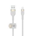 Belkin Boost charge Pro Flex USB-A Braided Silicone Cable with Lightning Connector -3M, White| CAA010BT3MWH