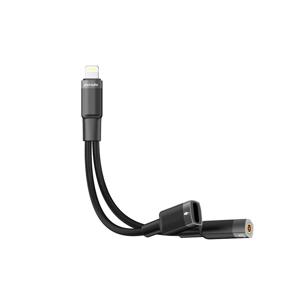 Porodo Lightning Connector Audio & Charge Adapter