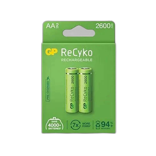 GP ReCyko Rechargeable Battery AA 2600mAh Pack of 2