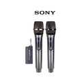 Sony M12 Professional Wireless Twin Microphone System UHF Mic 1 Pair (Dual Mic) for Karaoke Vocal - 2 Handheld Mic, Copy Grade AAA