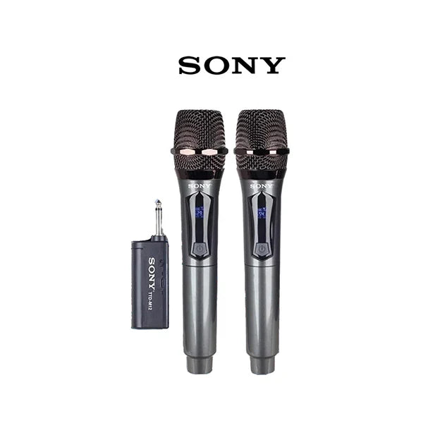 Sony M12 Professional Wireless Twin Microphone System UHF Mic 1 Pair (Dual Mic) for Karaoke Vocal - 2 Handheld Mic, Copy Grade AAA