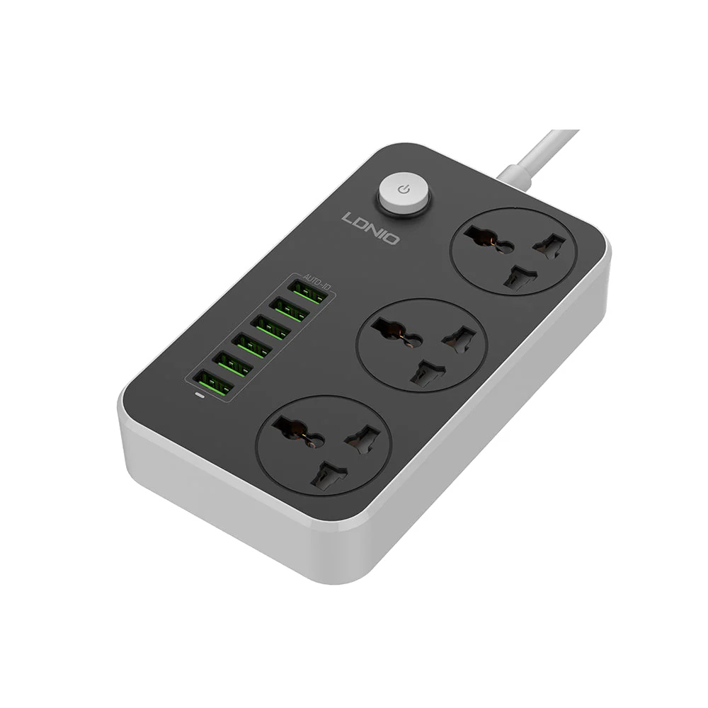 LDNIO SC3604 Universal Power Strip with 3 AC Outlets & 6 USB Ports