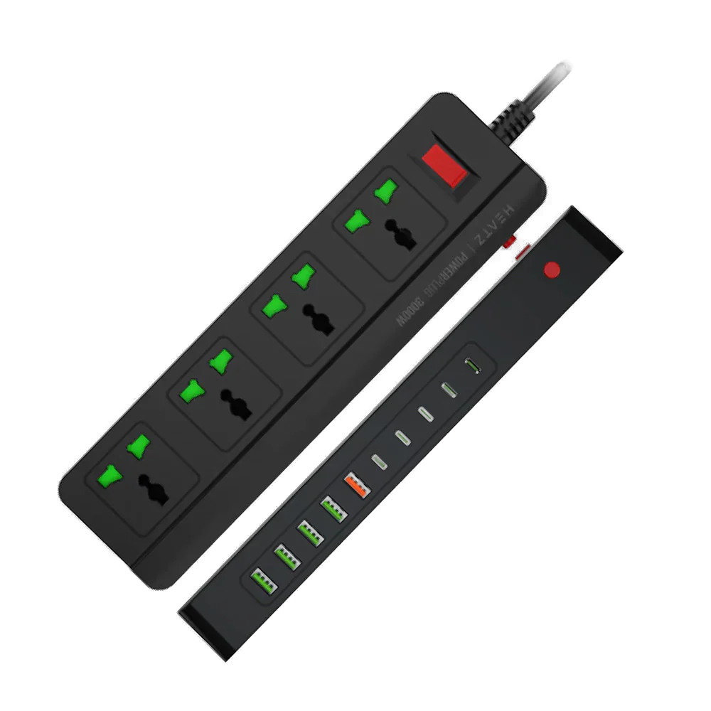 Heatz ZC618 4 Outlets Power Plug with 5 USB and 5 Type-C 3000Watt