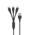 Porodo 3in1 USB Cable Lightning And Type-C - Durable Fast Charge And Data Cable