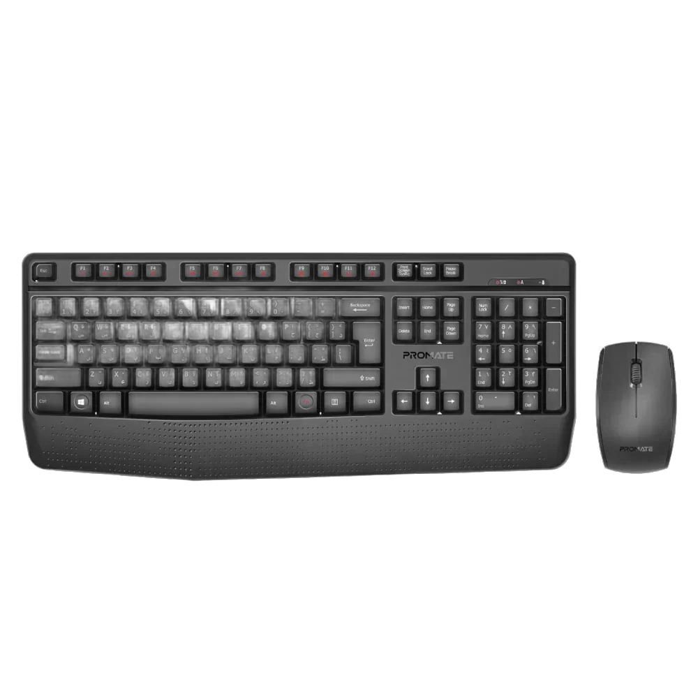 Promate Wireless Keyboard and Mouse Combo