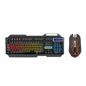 Jertech Keyboard Mouse Combo KM950 EN/AR Wired Gaming Mechanical RGB Black