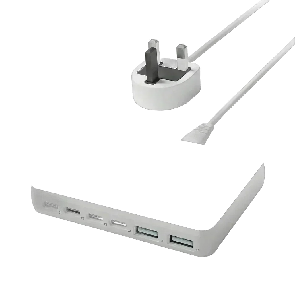 Porodo Velora 100W GaN Wall Charger UK Plug with 4 USB-C & 2 USB-A