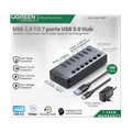 Ugreen usb 3.0 To 7 Ports Usb 3.0 Hub, 4 Fast Charging Ports Supplied (Data Transfer Up To 5 Gbps) 90307