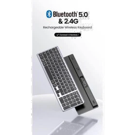 UGREEN Ultra Slim Bluetooth and Wireless Keyboard, Connect and switch Up to 4 Devices, Premium Iron Metal Material - KU005 15258