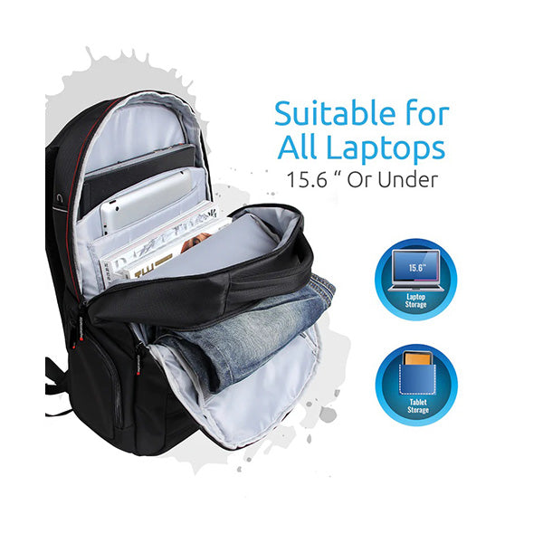 Promate REBEL-BP, Laptop Backpack with Spacious Design for 15inch Laptop