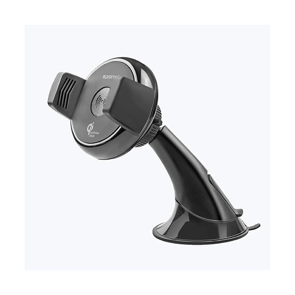 Promate AuraMount-2 Wireless Charger Car Mount, 2-In-1 Qi Fast Wireless Charger with Car Mount Phone Holder, Anti Slip Grip and 360 Degree Rotation