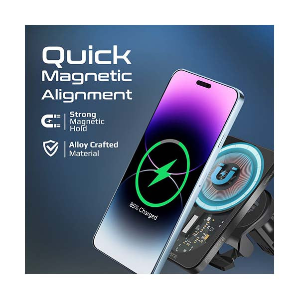 LucidMount-15, 15W MagSafe Transparent Car Wireless Charger