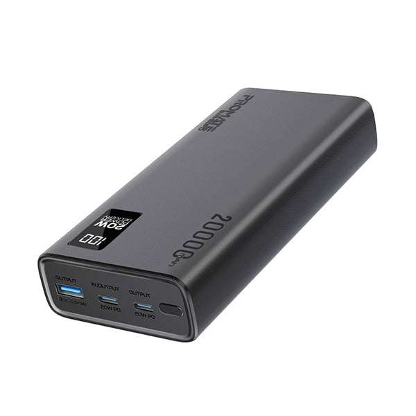 Promate Bolt-20PD, Compact Smart Charging Power Bank with 20W PD Dual USB-C and 22.5W USB-A Ports