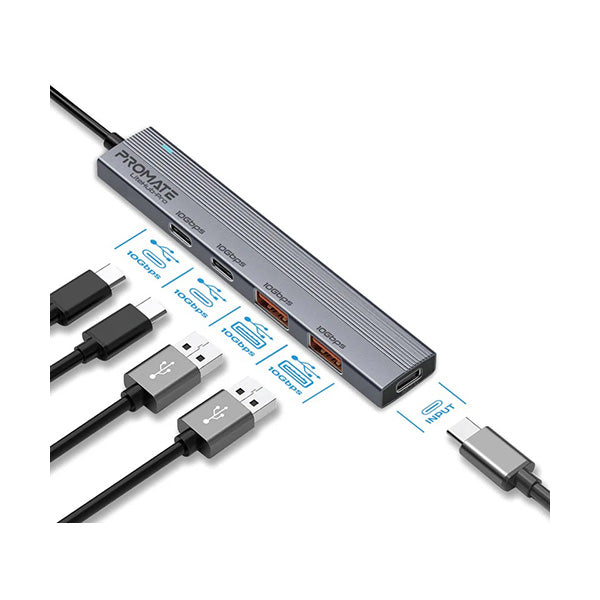 Promate LITEHUB-PRO, Multi-Port 10Gbps USB-C Data Hub
