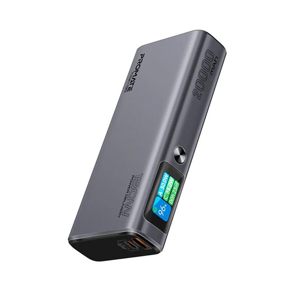 Promate Titan-130, Sleek 130W Multi-Port Power Delivery Power Bank with TFT LCD Screen