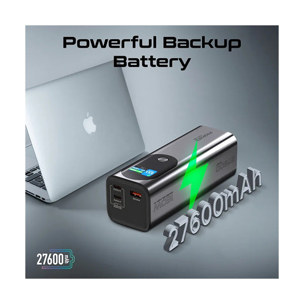 Promate Titan-160, Ultra-Compact 160W Multi-Port PD 3.1 Power Bank with TFT LCD Screen