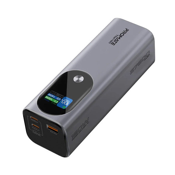 Promate Titan-160, Ultra-Compact 160W Multi-Port PD 3.1 Power Bank with TFT LCD Screen