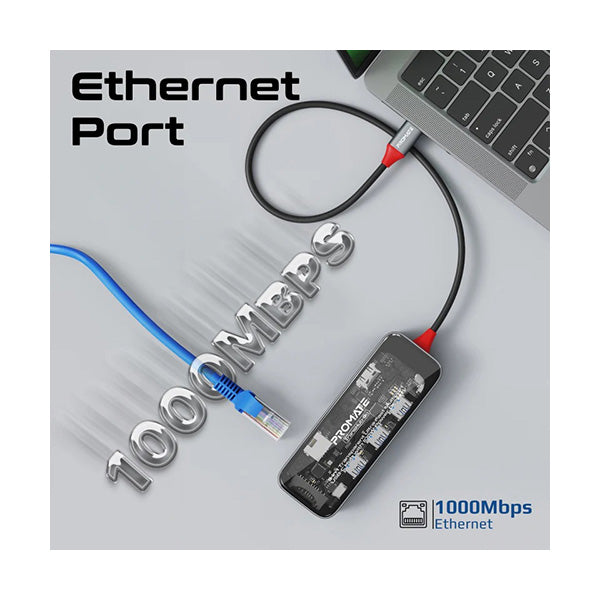 9-in 1 Transparent Ultra-Fast Multiport USB-C Hub with 100W Power Delivery