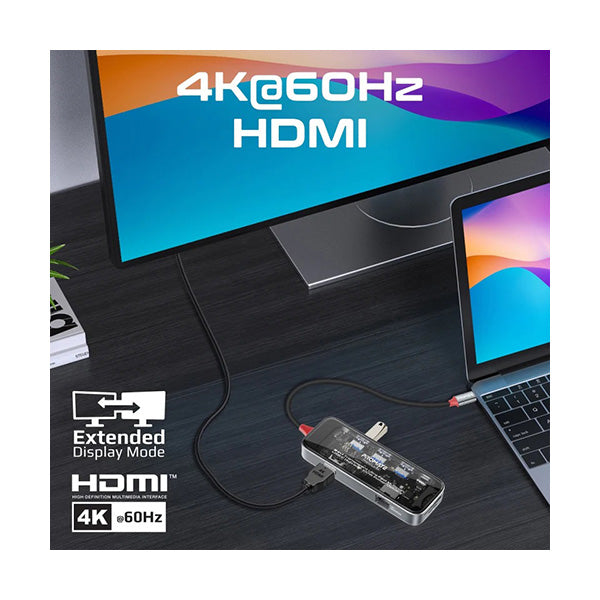 9-in 1 Transparent Ultra-Fast Multiport USB-C Hub with 100W Power Delivery