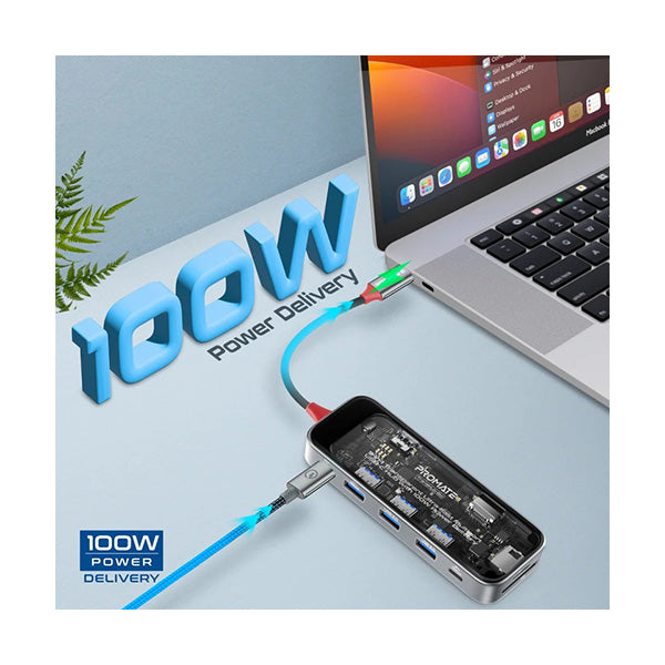 9-in 1 Transparent Ultra-Fast Multiport USB-C Hub with 100W Power Delivery