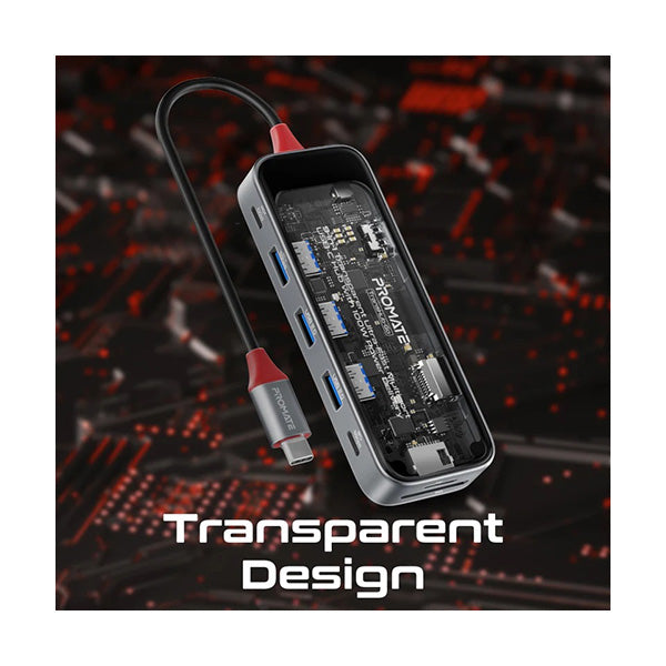 9-in 1 Transparent Ultra-Fast Multiport USB-C Hub with 100W Power Delivery