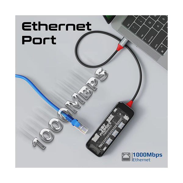 Promate TRANSHUB-PRO, 11-in-1 Transparent Ultra-Fast Multiport USB-C Hub with 100W Power Delivery - image 2