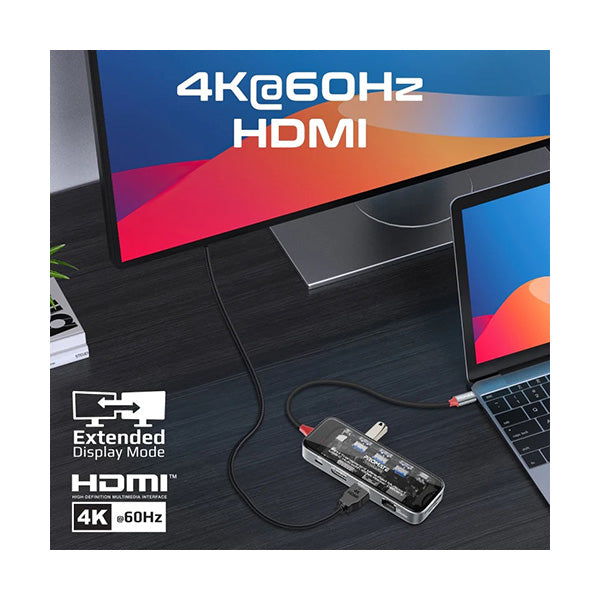 Promate TRANSHUB-PRO, 11-in-1 Transparent Ultra-Fast Multiport USB-C Hub with 100W Power Delivery - image 6