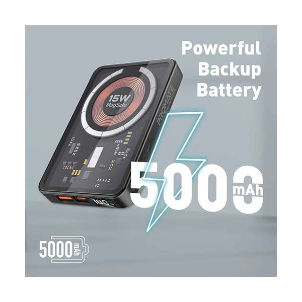 TransPack-5, Transparent 15W MagSafe Wireless Charging Power Bank