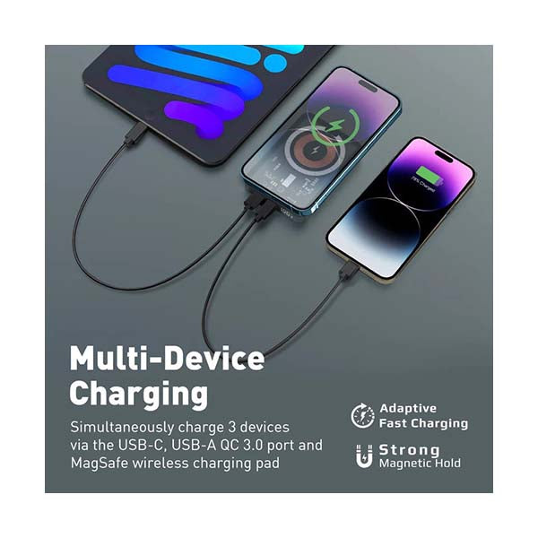TransPack-5, Transparent 15W MagSafe Wireless Charging Power Bank