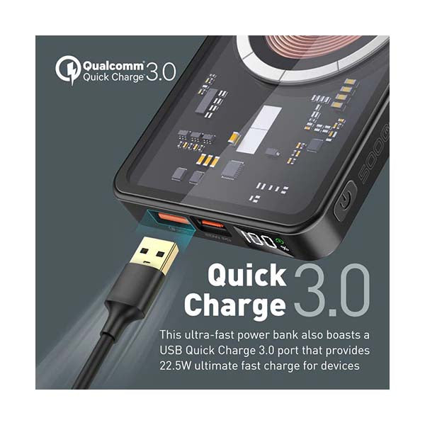 TransPack-5, Transparent 15W MagSafe Wireless Charging Power Bank