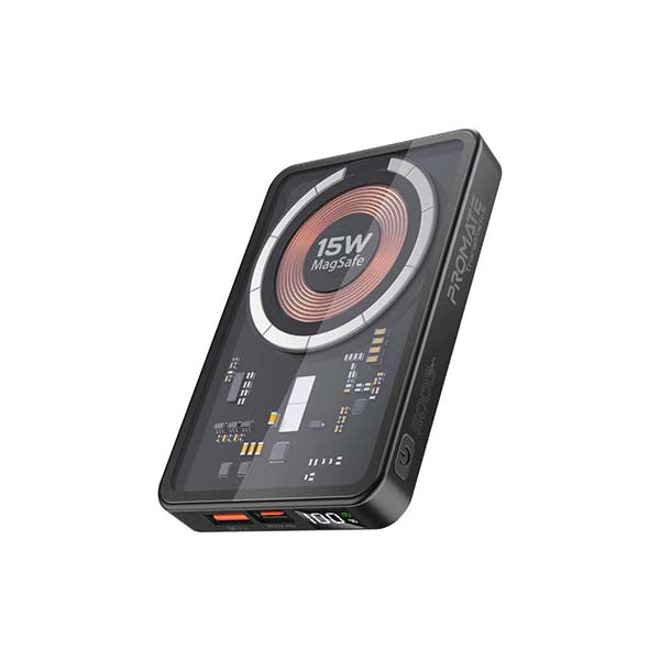 TransPack-5, Transparent 15W MagSafe Wireless Charging Power Bank