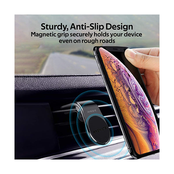 AirGrip-3 AC Vent Phone Holder, Universal Air Vent Magnetic Holder with Quick Clip Mounting, Secure Vent Grip, Anti-Slip and 360 Degree Rotation Phone Car Mount for Smartphones, GPS
