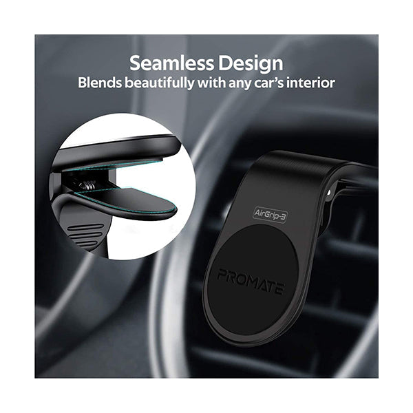 AirGrip-3 AC Vent Phone Holder, Universal Air Vent Magnetic Holder with Quick Clip Mounting, Secure Vent Grip, Anti-Slip and 360 Degree Rotation Phone Car Mount for Smartphones, GPS
