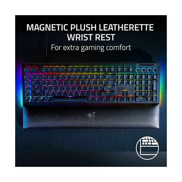 Razer BlackWidow V4, Green Mechanical Switches, 6 Dedicated Macro Keys, 2-Side Underglow and Per-Key Lighting, Mechanical Gaming Keyboard Chroma RGB - RZ03-04690100-R3M1