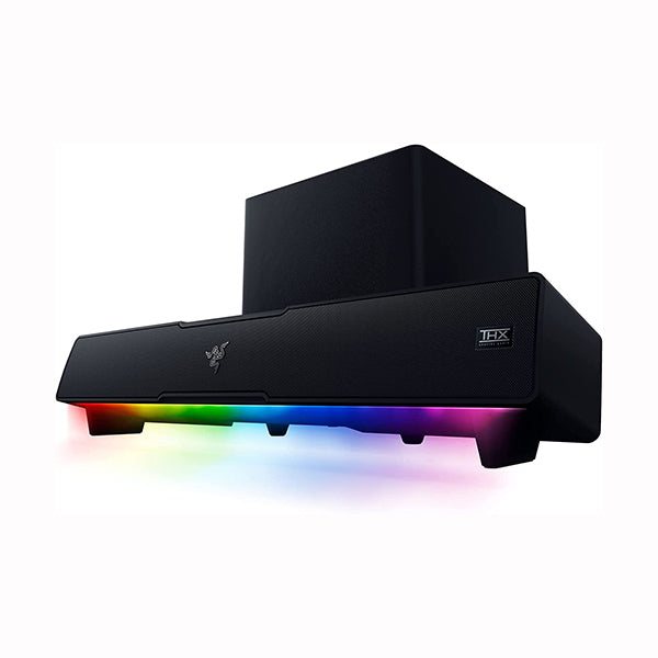 Razer Leviathan V2: Multi-Driver PC Gaming Soundbar with Subwoofer - THX Spatial Audio - Compact Design - Chroma RGB - Bluetooth 5.2 - for PC, Desktop/Laptop, Smartphones, Tablets & Nintendo Switch - RZ05-03920100-R3G1