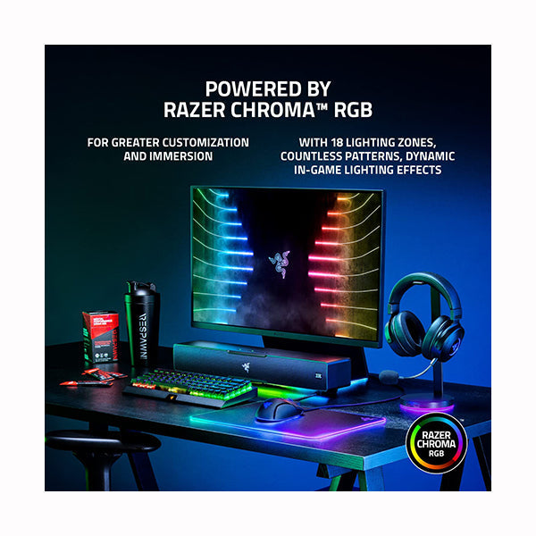 Razer Leviathan V2: Multi-Driver PC Gaming Soundbar with Subwoofer - THX Spatial Audio - Compact Design - Chroma RGB - Bluetooth 5.2 - for PC, Desktop/Laptop, Smartphones, Tablets & Nintendo Switch - RZ05-03920100-R3G1