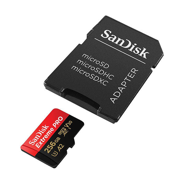 SanDisk Extreme Pro MicroSDXC 256GB + SD Adapter 190mb/s 90mb/s A2 C10 V30 U - SDSQXCD-256G-GN6MA
