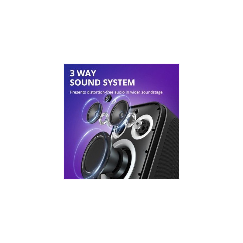 Tronsmart Halo 200 120W Karaoke Bluetooth Party Speaker with Sound Pulse Audio & Built-in Power bank, Up to 18 Hours of Playtim