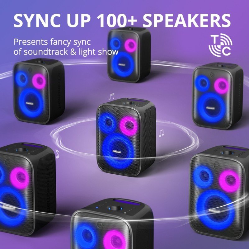 Tronsmart Halo 200 120W Karaoke Bluetooth Party Speaker with Sound Pulse Audio & Built-in Power bank, Up to 18 Hours of Playtim