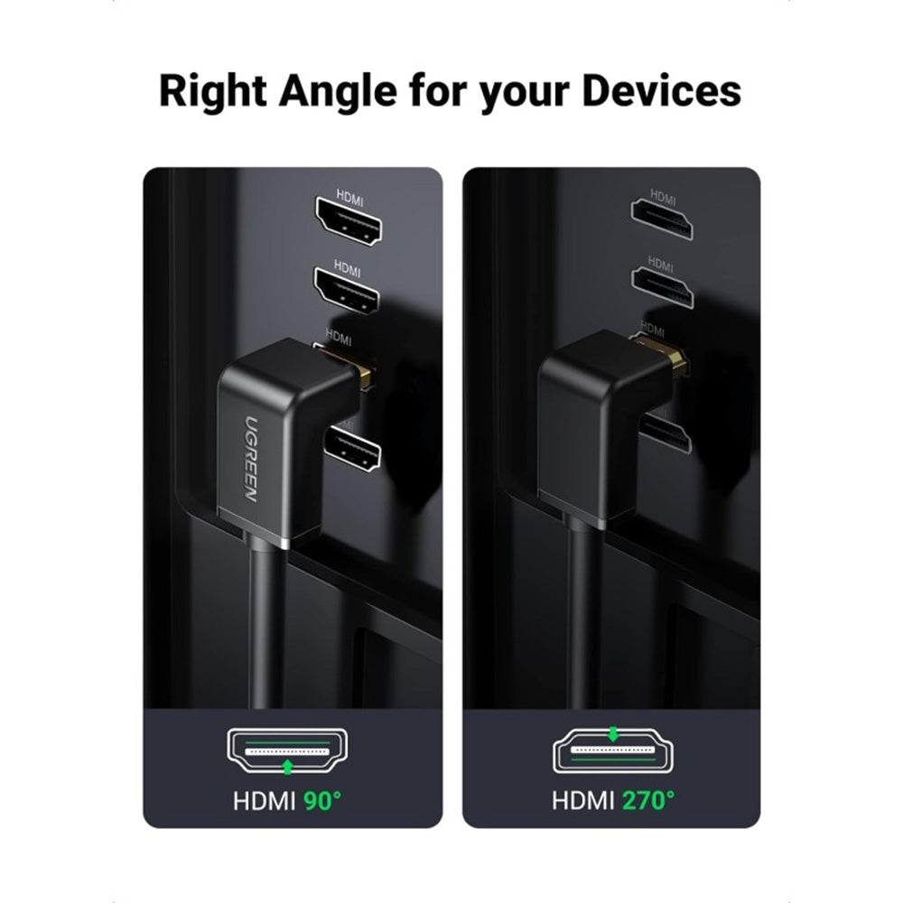 UGREEN 4K HDMI Male to Male Right Angle 90 Degree Cable