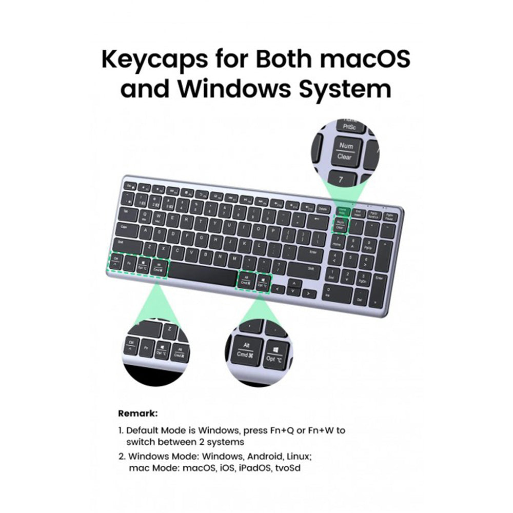 UGREEN Ultra Slim Wireless & Bluetooth Keyboard | 15258