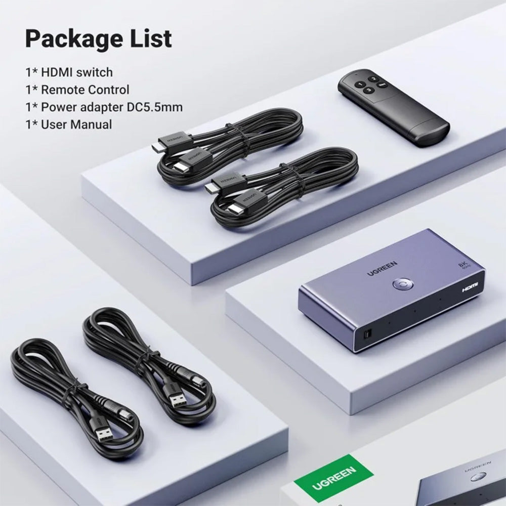 UGREEN Ultra HD 8K @60hz HDMI 2.1 Switch 3 IN 1 OUT