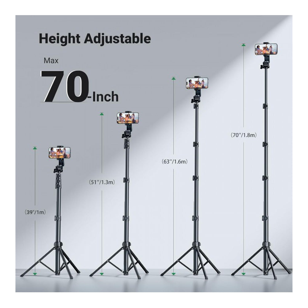 UGREEN Dual Function Selfie Stick & Tripod with Bluetooth Remote, Expandable form 58.4cm to 178cm