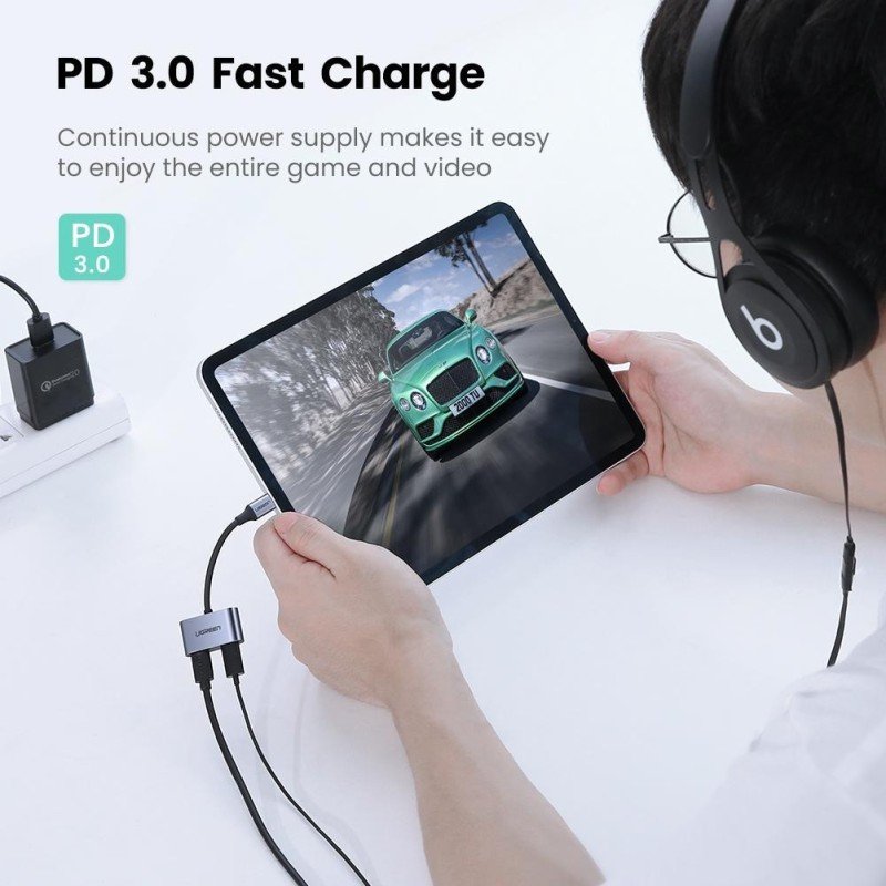 UGREEN 2-in-1 Type-C to Type-C Audio + PD USB-C Charging Adapter - CM232 6016