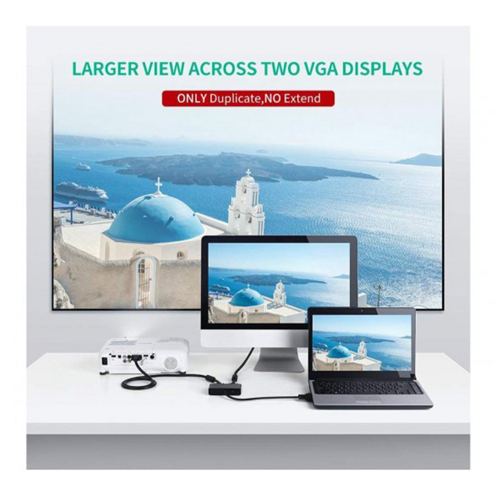 UGREEN VGA Splitter 1 in 2 Out Monitor (Duplicate Mode) - 40254 20918