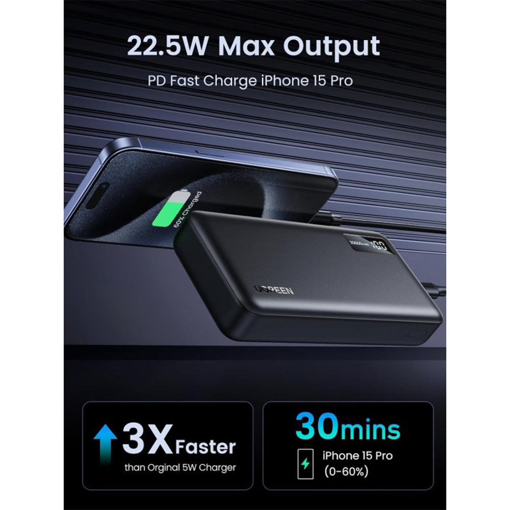 UGREEN Power Bank 22.5W PD 3 Ports