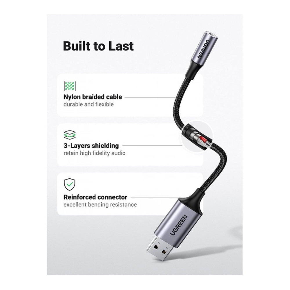 UGREEN USB-A to 3.5mm Jack Audio Adapter